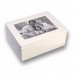 Белая деревянная шкатулка для украшений + фоторамка - для оригинального подарка - с вашим аудио посланием 