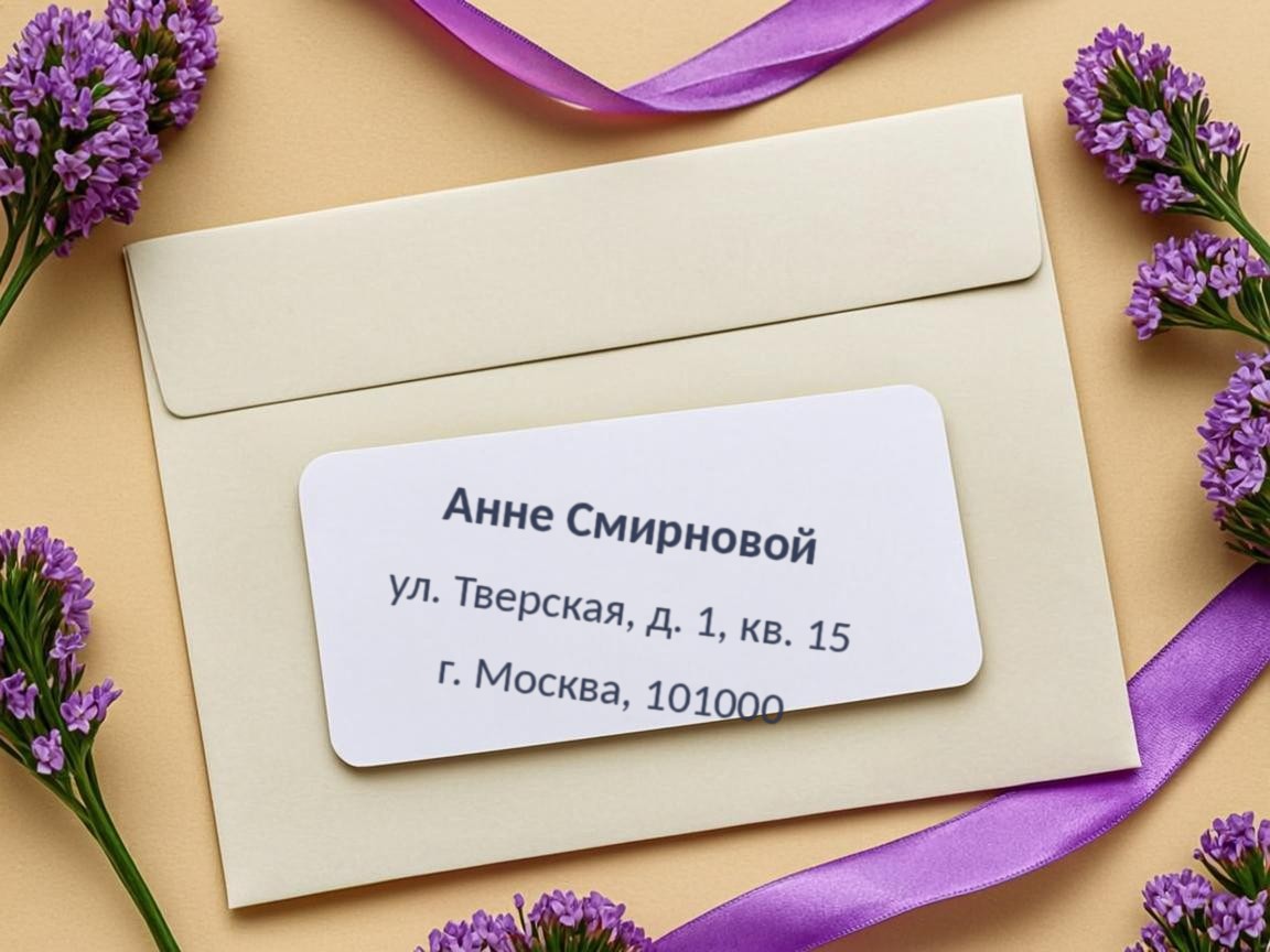 Адресная наклейка на конверте
